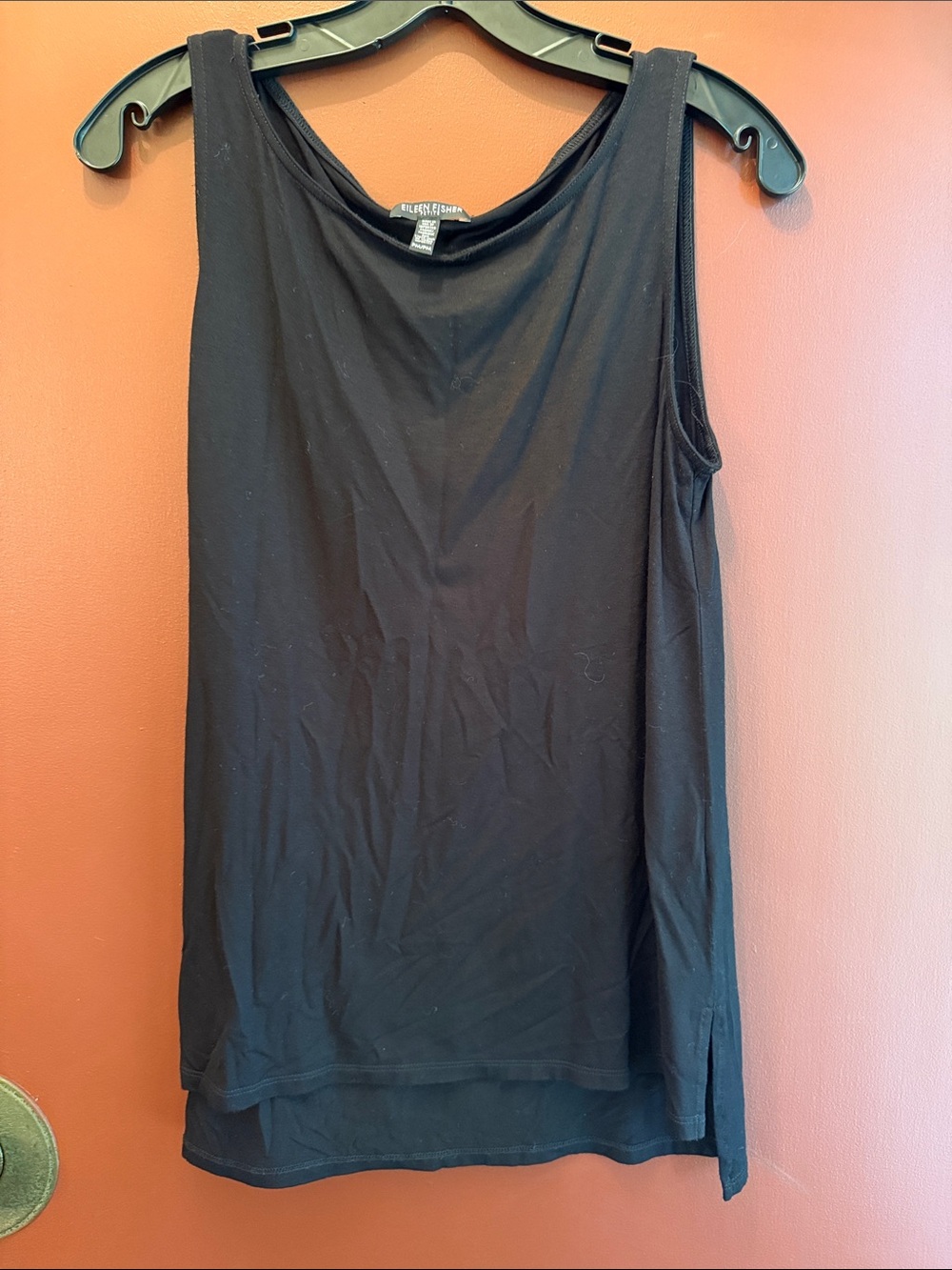 Eileen Fisher Black Sleeveless Layered Tank Top - Ellen Tracy